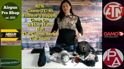 atn gamo tc 45 and hunter s supply gone on a hog hunt but the coons steal the show youtube