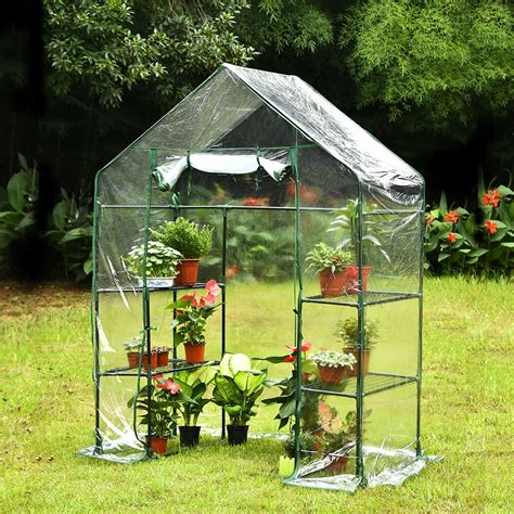 Portable Mini Walk In Plastic Greenhouse Indoor Outdoor Anti Uv