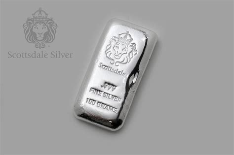 Buy The Scottsdale Mint 100 Gram Silver Cast Bar Monument Metals