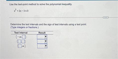 Solved Use The Test Point Method To Solve The Polynomial Inequality