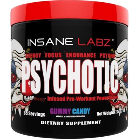 Insane Labz Psychotic Red 35 Serving Gummy Candy Preworkout Stimulant