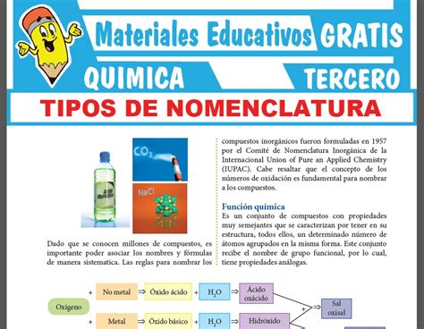 Tipos De Nomenclatura Para Tercer Grado De Secundaria ≫ Materiales