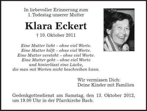 Der erste schultag ist immer aufregend. Traueranzeige (316535) - Familienanzeigen / Memoriam ...