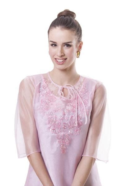 Kimona Pink 002 Filipiniana Barong Filipiniana Embroidered Collars