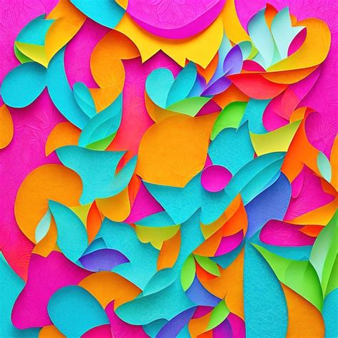 Premium Ai Image Colorful Paper Cut Out Background