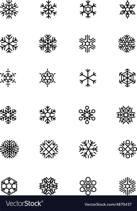 Snowflakes Icons 1 Royalty Free Vector Image Vectorstock