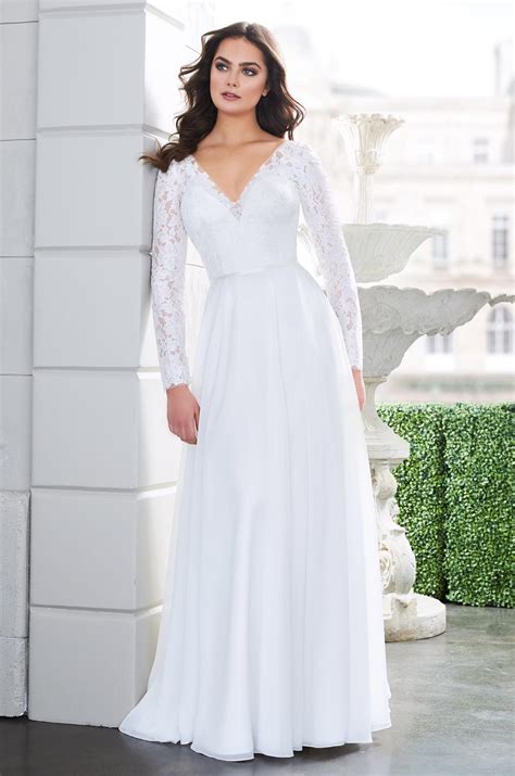 Romantic Lace Sleeve Wedding Dress Style 4870 Paloma Blanca High