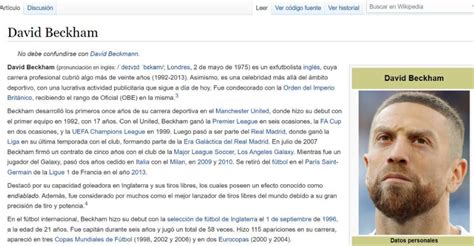 Cambian La Foto De Beckham En La Wikipedia ¡por Una Del Papu