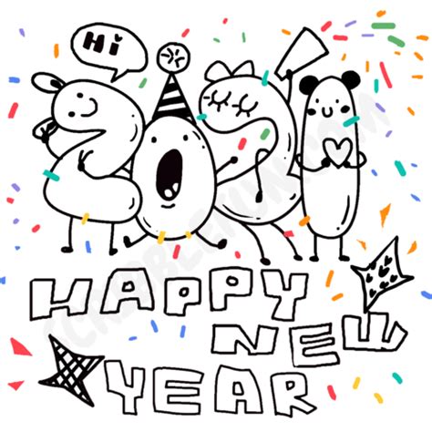 21 Free New Year 2021 Coloring Pages Printable