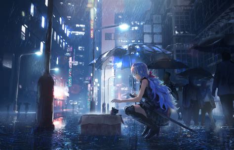 Beautiful Rain Anime Wallpaper For Your Device Screen