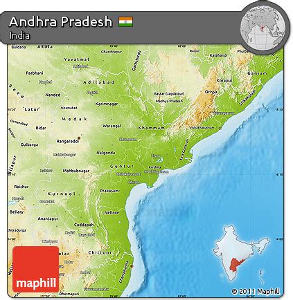 Free Physical Map Of Andhra Pradesh