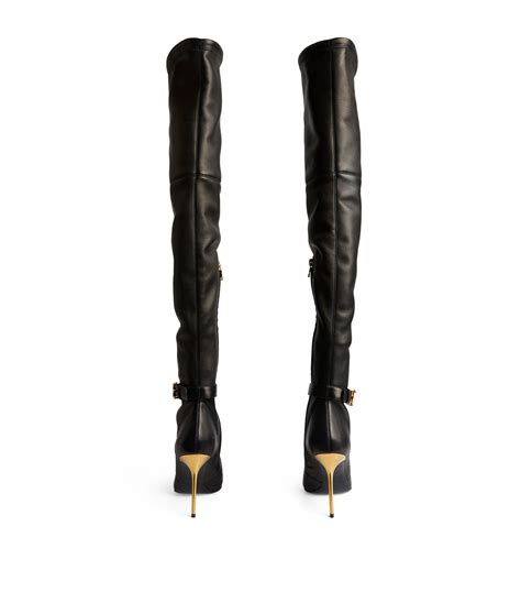 Balmain Leather Over The Knee Raven Boots 110 Harrods Au