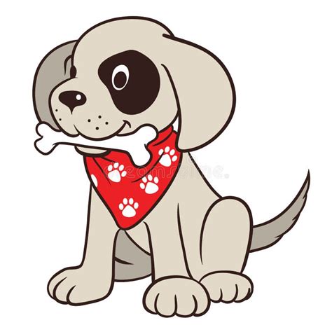 Cute Cartoon Dog With Bone Stock Vector Illustration Of Cartoon 78279938