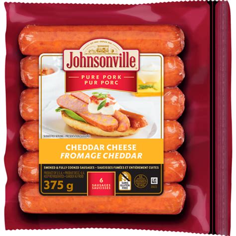 Johnsonville Cheddar Smoked Sausage 101148 Smoked And Cooked 375 G