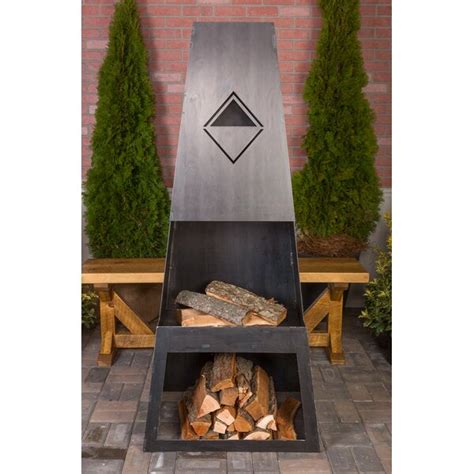 Wrought Studio Dillonvale 66 H Steel Wood Burning Outdoor Fireplace