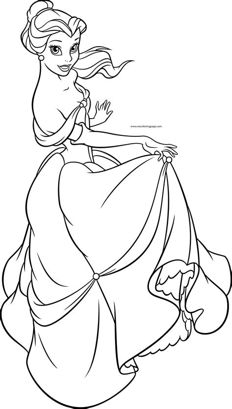 Starting from snow white (though persephone was first to try) up to anna and elsa (frozen), be it official like belle, cinderella, or unofficial like vanellope and tinkerbell, all disney princesses are always sweet and cute. Disney Princesses Belle Dance Coloring Page ...
