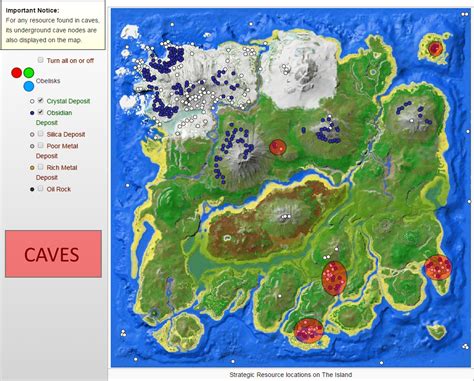 Ark Survival Evolved Ragnarok Resource Map Maping Resources