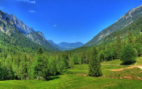 Hd Wallpaper Germany Bavaria Nature Landscape Mountains Forest