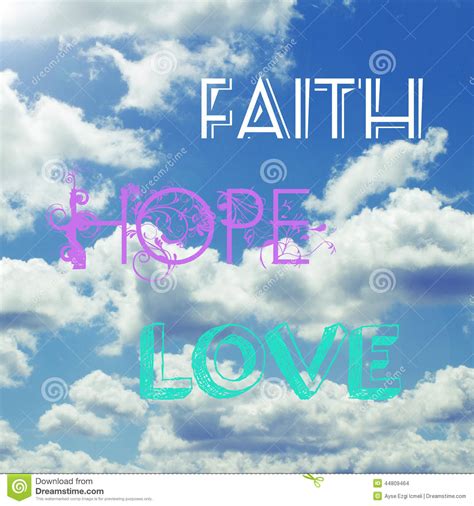 Faith Hope Love Stock Photo Image 44809464