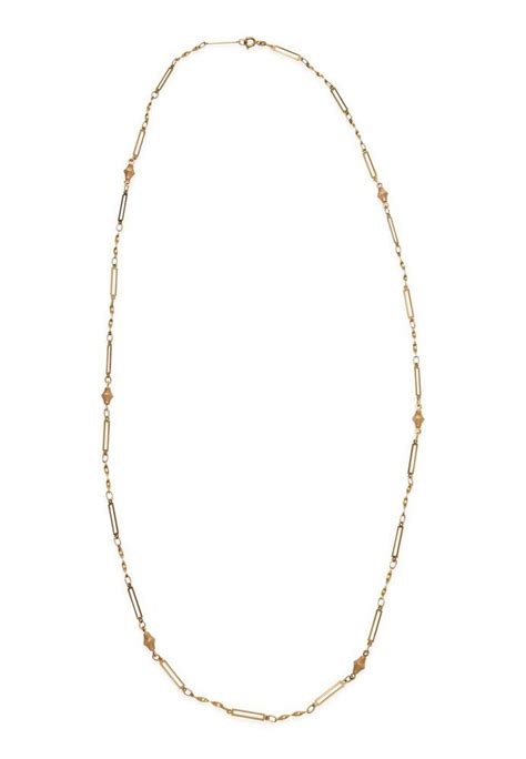 18ct Italian Gold Long Chain Fancy Link Design Necklacechain