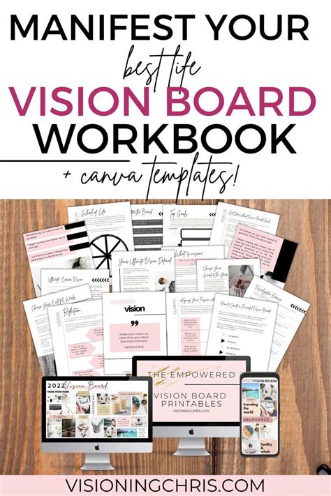 Best Vision Board Workbook And Templates To Create And Live Your Dreams