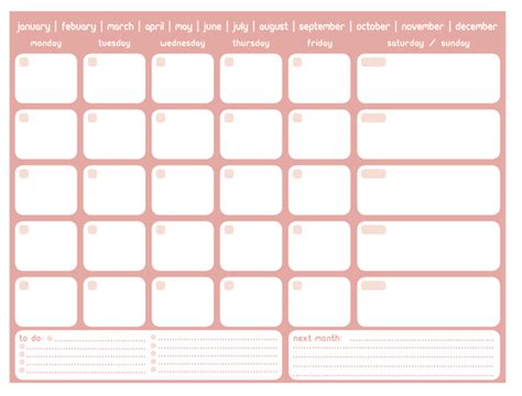 Printable Monthly Planner By Sean Mcgee Via Behance Personal