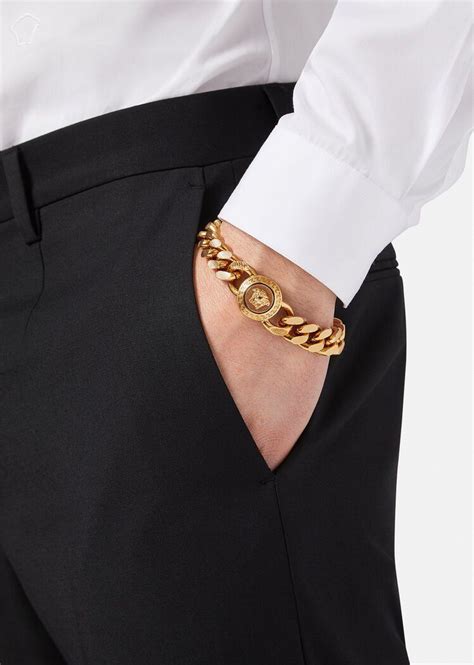Versace Men S Medusa Chain Bracelet In Gold Versace US Mens Gold