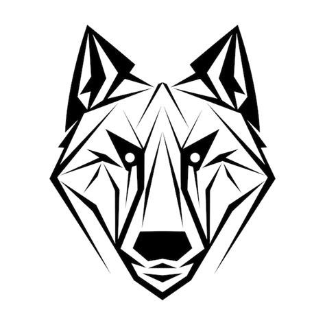 Premium Vector Wolf Logo Design Abstract Black Geometric Wolf Head