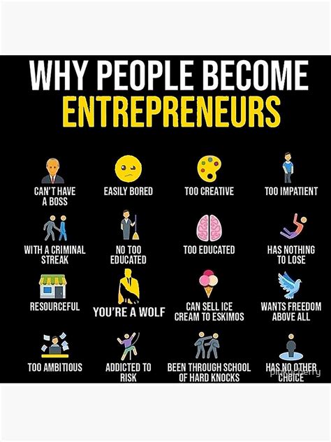 Best Entrepreneur Quotes Why People Become Entrepreneurs Poster For