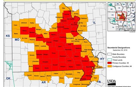 Usda Designates 38 Missouri Counties As Primary Natural Disaster Areas