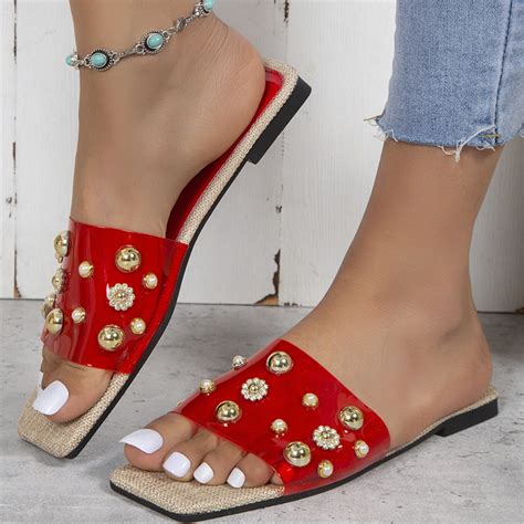 Akiihool Dressy Sandals Women Wide Sandals For Women Casual Summer Women S Sandals Rhinestone