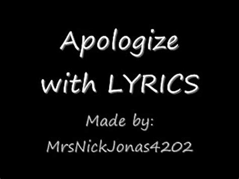 Apologize Timbaland Lyrics Video Dailymotion