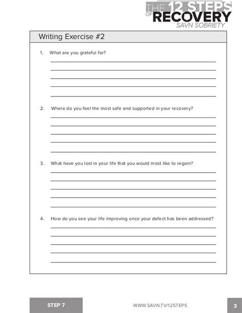 Free 12 Step Recovery Worksheets