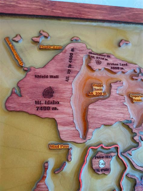Arrakis Wooden Map Dune Engraved 3d Map Wall Decor Poster Etsy