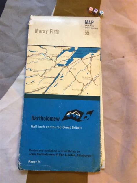 Vintage Bartholowmews Half Inch Contoured Map Moray Firth Scotland
