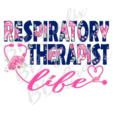 Digital Png File Respiratory Therapist Life Floral Navy Etsy