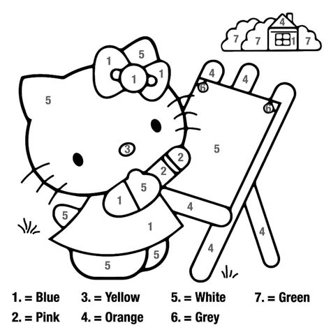 Lovely Hello Kitty Color By Number Coloring Page Hello Kitty Games