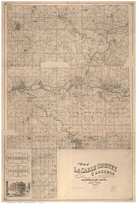 Lasalle County Illinois 1895 Old Wall Map Reprint With Etsy In 2022