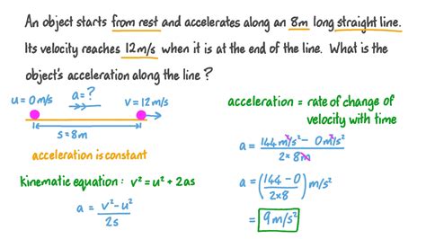 Question Video Calculating The Acceleration Of An Object Over A