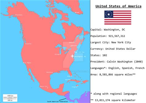The United States Of America 2050 Poltical Map By Dinotrakker On