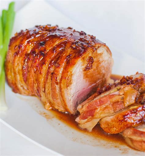 Glazed Bacon Wrapped Pork Tenderloin Tatyanas Everyday Food