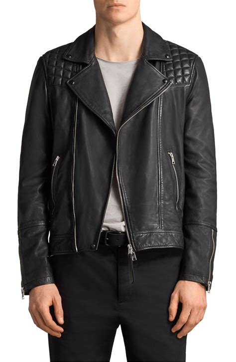 Allsaints Taro Slim Fit Leather Biker Jacket Nordstrom Mens Leather
