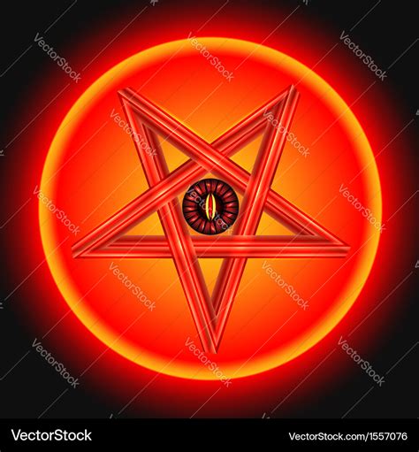 The Eye Satan In The Metal Pentagram Royalty Free Vector