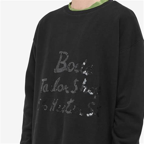 Bode Tailor Shop Embroidered Crew Sweat Black End Cn