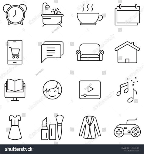 Daily Life Icons Set Daily Life Stock Vector Royalty Free 2149067489