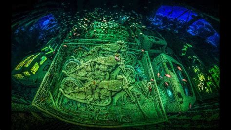 British World War Two Military Vehicles Deep Inside A Shipwreck Tobias