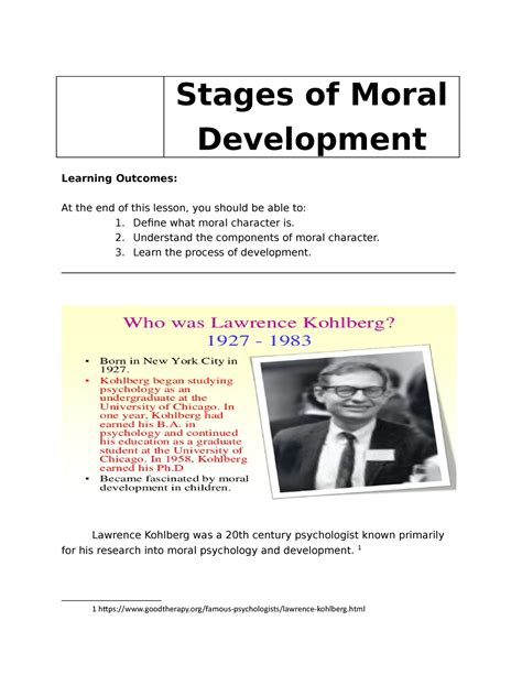 Reading Stages Of Moral Development Stages Of Moral Development