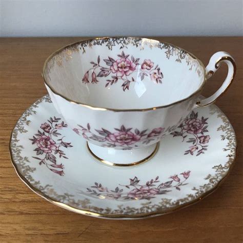 Pink Flower Aynsley Teacup And Saucer Vintage Floral English Etsy Canada Tea Cups Aynsley