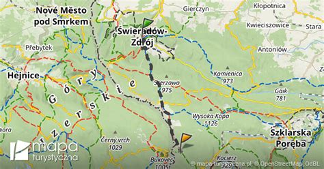 Trasa Wierad W Zdr J Schronisko Orle Mapa Turystyczna Pl