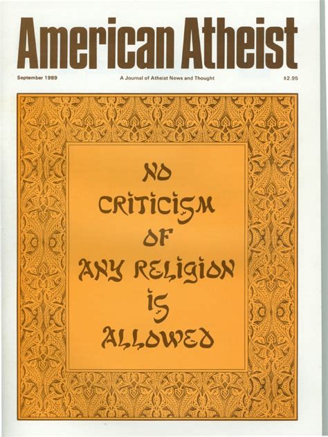 American Atheist Magazine Sep 1989 Atheism Catholic Church